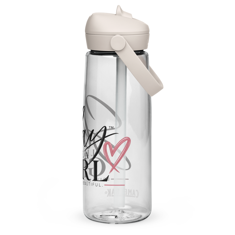 Slay Like A Girl: Flip straw water bottle